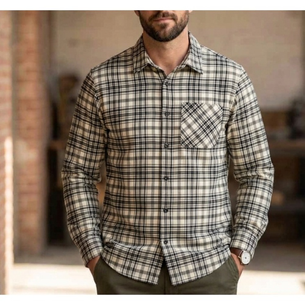 Outdoor‎ Research Kulshan Flannel Shirt Mens XL Black White Plaid 300091 F23